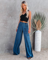 Uma Smocked Tie Dye Pants - Denim Blue